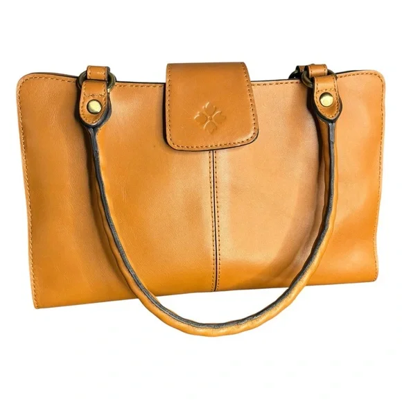Patricia Nash Tan Leather Satchel Bag Butter Smooth Staple Western - Picture 1 of 14